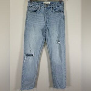 Denim Forum The Yoko‎ High Rise Slim Jeans Light Wash Distressed - Size 28